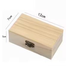 Handmade Plain Wooden Hinged Storage Box Square Craft Gift Case