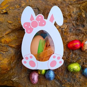 Happy Easter Biscuit Chocolate Packaging Box, Cute Rabbit Ear Paper Candy Boxes