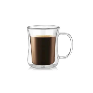 Heat-Resistant Double Wall Glass Cup Set, Handmade Transparent Beer Coffee Tea Whiskey Mug Drinkware