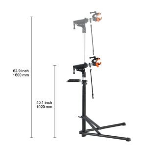 Heavy-duty VEVOR Bike Repair Stand with Adjustable Height, Magnetic Tool Tray, Telescopic Arm & Foldable Aluminum Design