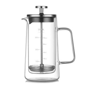 High Borosilicate Glass French Press Coffee Pot Double Layer Insulated 350ML 650ML 1000ML