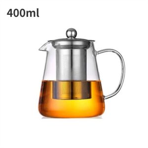 High-Capacity Heat-Resistant Glass Teapot with Infuser