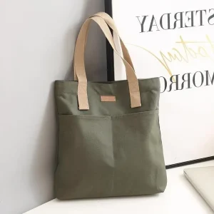 High-End Feel Handbag, Women's Large Capacity Canvas, Convenient Commuting Bag, Premium Sewing Thread