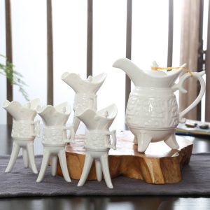 High-End Retro Ceramic Wine Set, , Home Creative Gift Box, Light Luxury Style