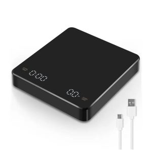 High Precision Kitchen Scale, Digital Coffee Scale with Timer LED, Espresso USB 3kg Max Weighing