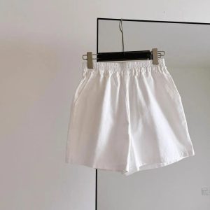 High Waisted White A Line Womens Shorts