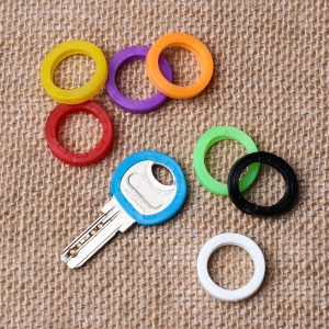 Hollow Silicone Key Cap Covers, Topper Key Holder, Keyring Rings Organizer, Random Colors Key Case