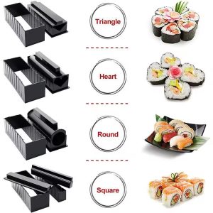 Home-Chef 10-Piece Sushi Maker Kit - Easy DIY Sushi Mold & Rice Roll Press