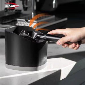 IKAPE V2 Knock Box - Anti-Slip Espresso Grounds Organizer for Coffee Stations