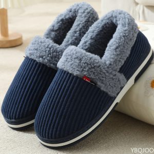 Indoor Plush Cotton shoes Fluffy, Winter Couple bag heel slippers, Men Casual Soft soled Shoes Fur non slip Slippers