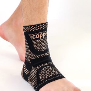 Infused Ankle Support Compression Sleeve, Copper Ankle Brace for Foot Pain, Recovery, and Sports Injury Relief for Men