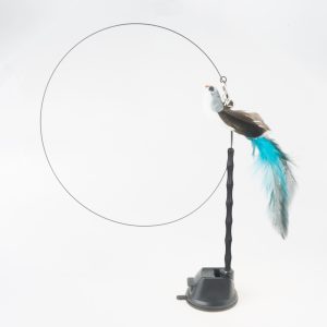 Interactive Cat Toy: Feather Wand with Bell and Suction Cup Base for Hunting and Exercise - Perfect Pet Product!