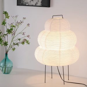 Japanese Paper Lamp, Noguchi Style Lamp, Akari Lamp - Rice Paper Floor Lamp for Home Decor, Wabi-Sabi Lighting Lamp