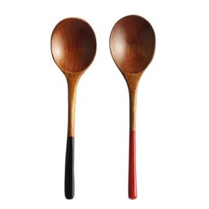 Japanese Style Wooden Spoon Set Small Dessert Soup and Coffee Spoons for Everyday Tableware