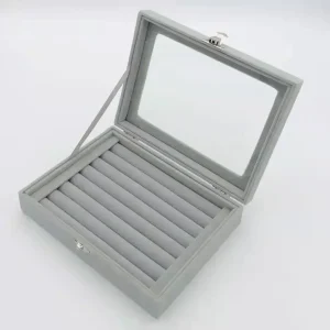 Jewelry Display Organizer Box High Capacity Flannel Storage Box With Cover Dust Proof Wedding Gift For Women