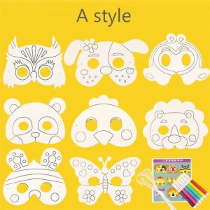 Kids 8-Piece Cartoon Animal DIY Mask Craft Kit