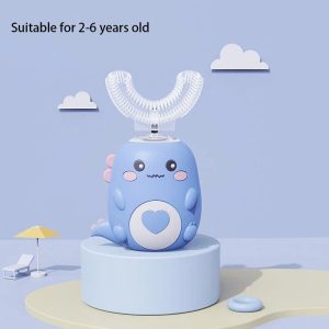 Kids U Shaped Electric Toothbrush 360 Automatic Silicone Sonic Toothbrush with Cartoon Design