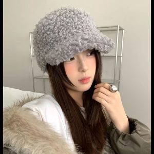 Korean Style Plush Warm Autumn Winter Women's Baseball Cap
