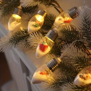 LED Christmas Snowball Clear Bulb Lights, Santa Claus Snowman Tree Gift Decor