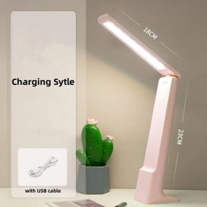 LED Folding Desk Lamp with USB Charging, Touch Control & Eye Protection