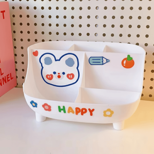 Large Capacity Multi Functional Stationery Storage Box, Creative Fashion Desktop, Cute Girl Heart Design