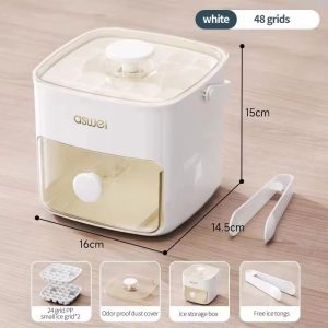 Large Capacity Pressing Ice Cube Mold with Double Layer Ice Storage Container for Home Use