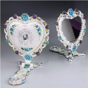 Large Foldable Heart Shape Mirror Set, Makeup Mirror for Girl Gift, Travel Vanity Mirror