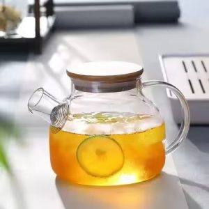 Large Transparent Glass Teapot 1.8L Heat-Resistant Flower Tea Kettle
