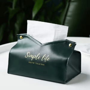 Leather Tissue Box Cover Large Capacity Napkin Holder for Car and Home