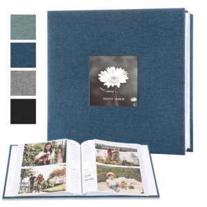 Linen Photo Album for 6 Inch Prints with Writable Interleaf Pages