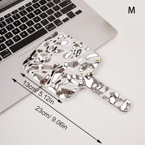 Liquid Shape Square Mirror Portable Makeup Mirror Mini Hand Held Cosmetic Travel Metallic Beauty Mirror for Handbag