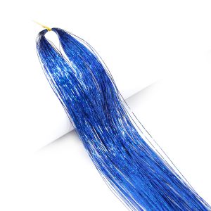 Long Sparkle Hair Tinsel Extension, Glitter Shiny Strands for Women Braiding, Headdress, Party, Hippie Hair Accessory