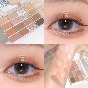 Low-Saturated Earth Color Eye Shadow Plate with Pearlescent Matte Finish