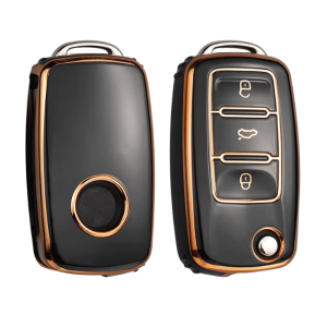 LuxGuard Leather TPU Car Key Case Full Cover for Volkswagen Keys