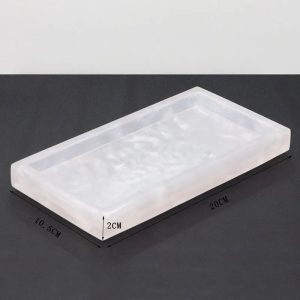 LuxeStone Marble Resin Storage Tray Rectangular Vanity Organizer