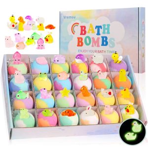 MagicFizz Kids Bath Bombs with Surprise Inside 24 Pack Natural Gift Set