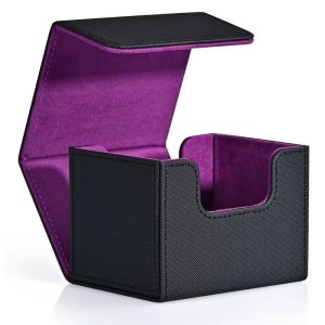 MagnaGuard PU Leather Trading Card Deck Box - Fits 100 Sleeved Cards