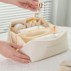 Makeup Case Storage Pouch, Luxury Lady Box Organizer Bag, Female Toiletry Kit for Travel Zip