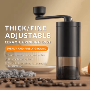 Manual Coffee Grinder Portable Hand Crank with Adjustable Bean Settings