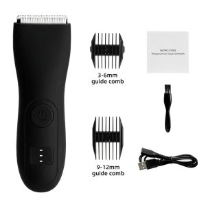Mens Body Hair Trimmer with Groin and Bikini Shaver Attachment