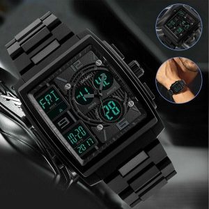 Men's Digital Chronograph Army Sport Watch, Analog Quartz Waterproof Military Tactical Design, Outdoor Essential