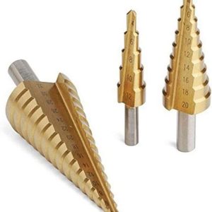 Metal Hole Cutter, HSS Steel Step Cone Drill Titanium Coated, Triangular Shank Bit for Wood, Metal, PVC, Aluminum