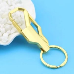 Metal Key Ring With Modern Inlay Design For Men And Women