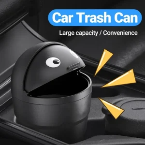 Mini Automotive Trash Bin, Universal Car Organizer, Leakproof Storage Box with Swing Lid