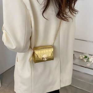 Mini Box Crossbody Bag for Essentials - Small Shoulder Mini Handbag
