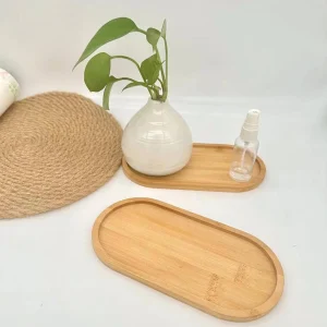 Multi Bamboo Tray Decorative Coaster Plate for Kitchen | Flower Pot & Coffee Cup Mat