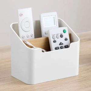 Multi-Function Remote and Storage Organizer Box for Home