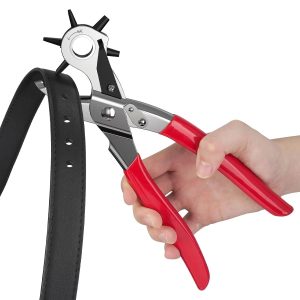 Multi-Size Rotating Leather Punch - 6-Hole Belt Hand Punch Tool for DIY Leather Crafts