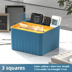 Multifunctional Desktop Tissue Storage Box, Remote Control Organizer, Living Room & Coffee Table Storage Box for Easy