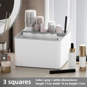 Multifunctional Desktop Tissue Storage Box with Remote Organizer